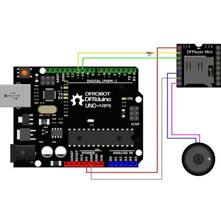 mp3 player مینی dfplayer پخش فایل های mp3 4