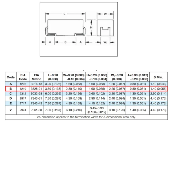 خازن تانتال 10UF 25V(B)SMD 10%