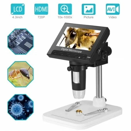 1000x portable digital microscope دارای نمایشگر 43 اینچی مدل dm4 9