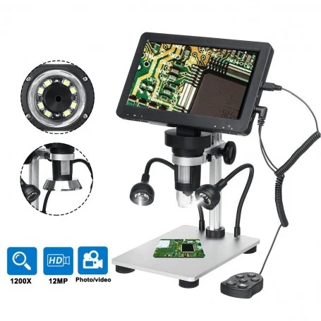 1200x portable digital microscope دارای نمایشگر 7 اینچی مدل dm9 17