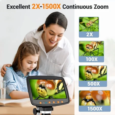 1500x portable digital microscope دارای نمایشگر 7 اینچی مدل ms1 11