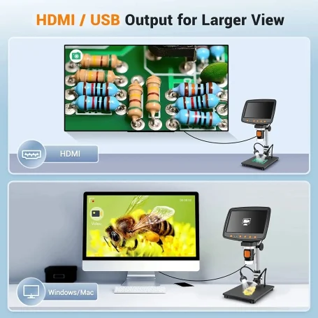 1500x portable digital microscope دارای نمایشگر 7 اینچی مدل ms1 13