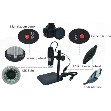 500x usb digital microscope پایه ثابت مارک hlot 1