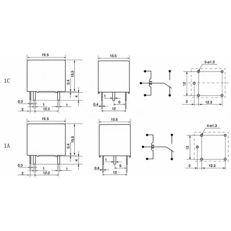 12v 10a پایه میلون t73 مارک qianji کد jqc 3f 12vdc 3