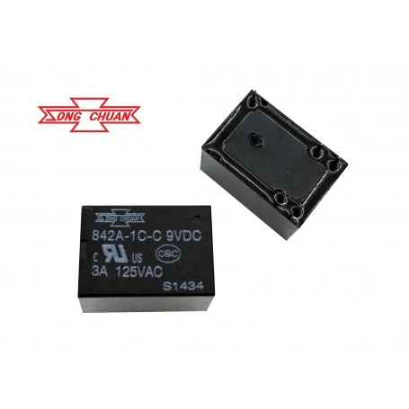 9v مینیاتوری 5 پایه بوبین کنار تایوانی مارک song chuan کد 842a 1c c 1 1