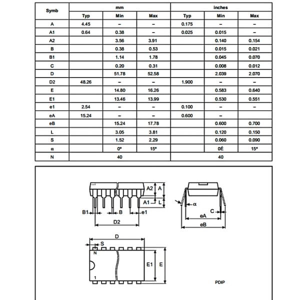میکروکنترلر ATMEGA16A-PU پکیج PDIP-40