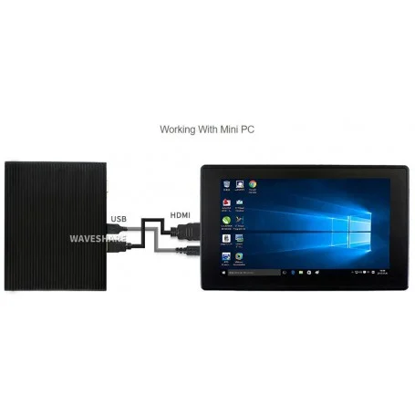 7 اینچ لمسی دارای ورودی hdmi و minihdmi رزولوشن 1024x600 شرکت waveshare 9