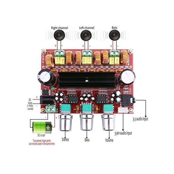 برد آمپلی فایر حرفه ای 2x50W+100W XH-M139
