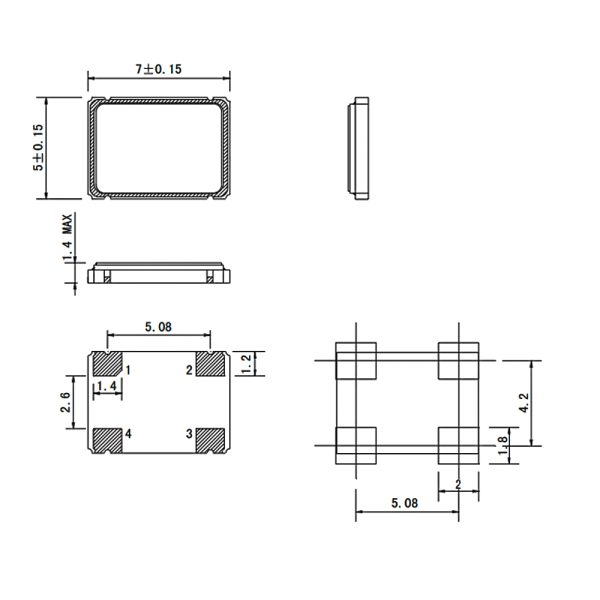 اسیلاتور OSCILLATOR 8.000MHZ 5X7 10PPM