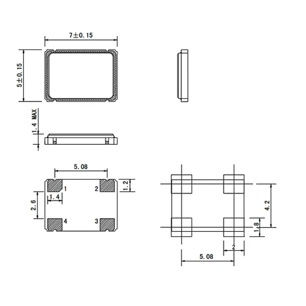 اسیلاتور OSCILLATOR 10.000MHZ 5X7 10PPM