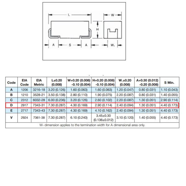 خازن تانتال 220UF 10V(D)SMD 10%
