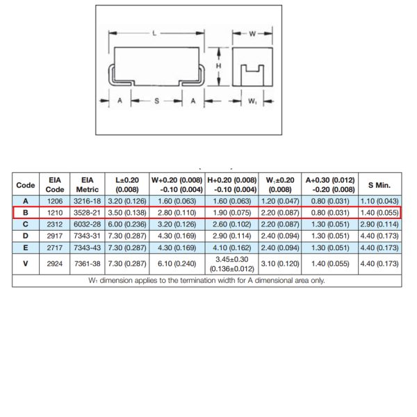 خازن تانتال 10UF 16V(B)SMD 10%