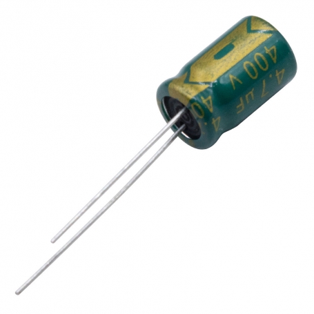 خازن الکترولیتی 4.7UF/400V-8X12-105C-GREEN