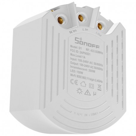 دیمر هوشمند وای فای SONOFF D1 با قابلیت کنترل از طریق WiFi و ریموت 433MHz