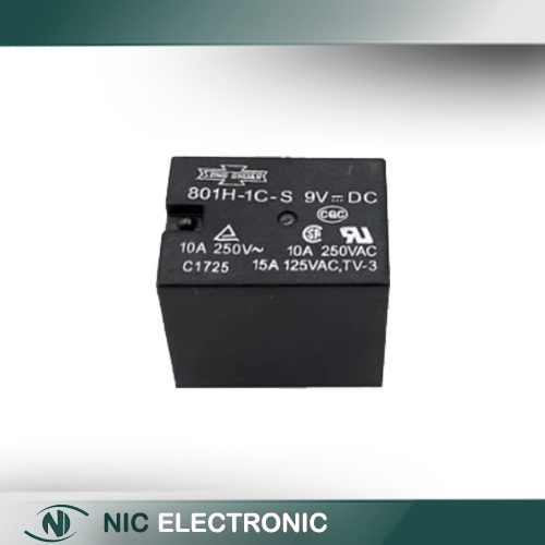 رله 9V پایه میلون 10A تایوانی مارک SONG CHUAN کد 801H-1C-S