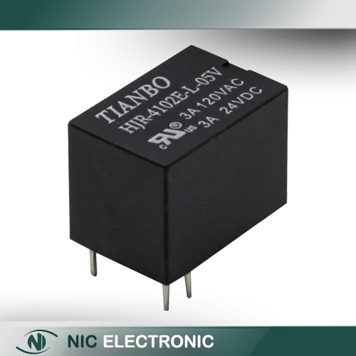 رله مخابراتی 5V-3A بوبین کنار 5 پین مارک TIANBO کد HJR-4102E-L-05V