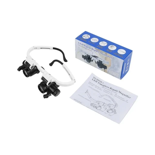 ذره بین عینکی دوچشمی 2 لنز 8X و 23X مدل 9892H-1