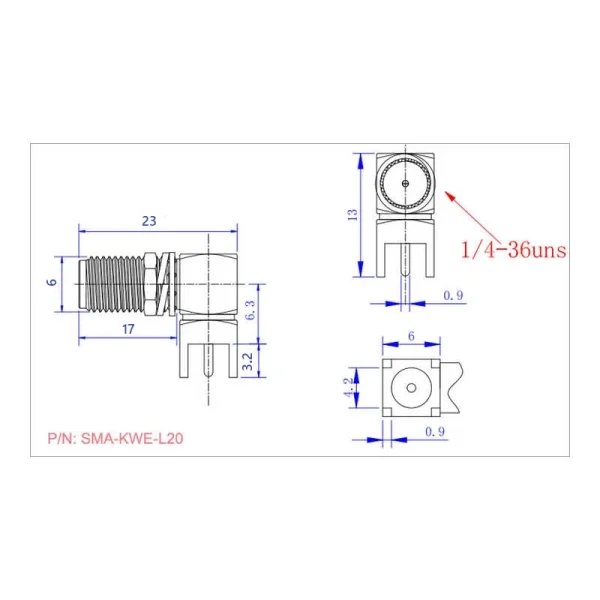 کانکتور SMA-F رایت بلند 23mm
