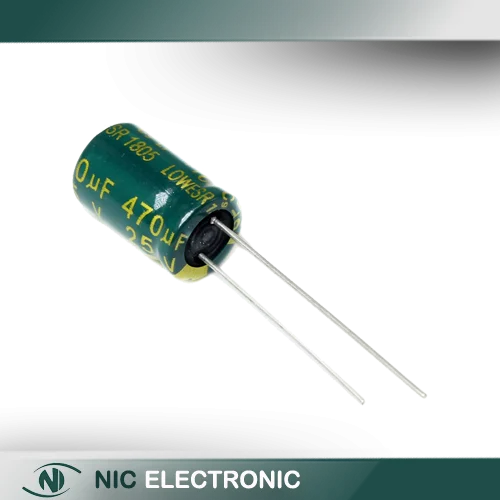 خازن الکترولیتی 470UF/25V-8X12-105C-GREEN